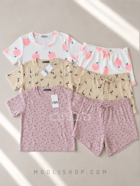 ست کراپ و شلوارک زنانه ZARA