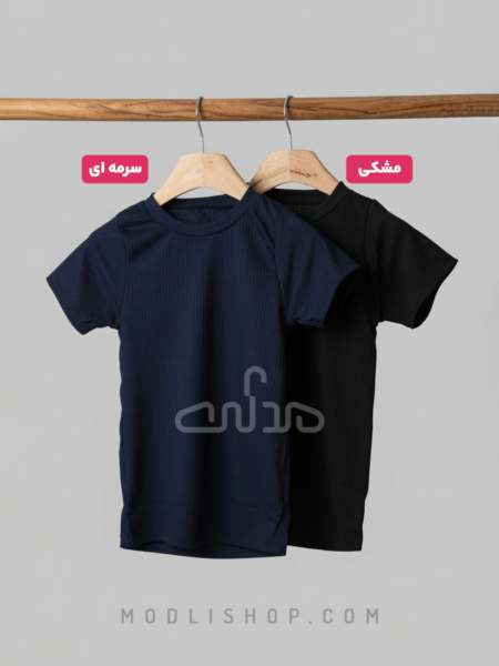 تیشرت یقه گرد کرکره ای بیسیک